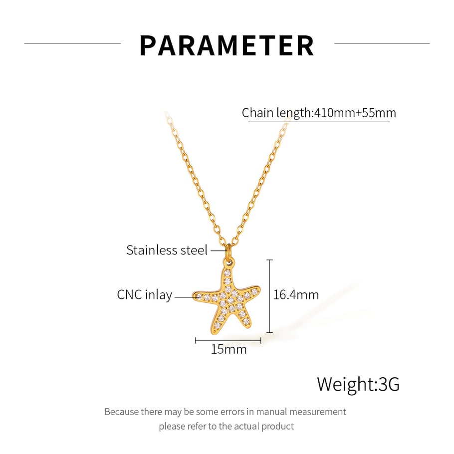 Subtle Star Stainless Steel Gold Color Women's Pendant Necklaces Picture7