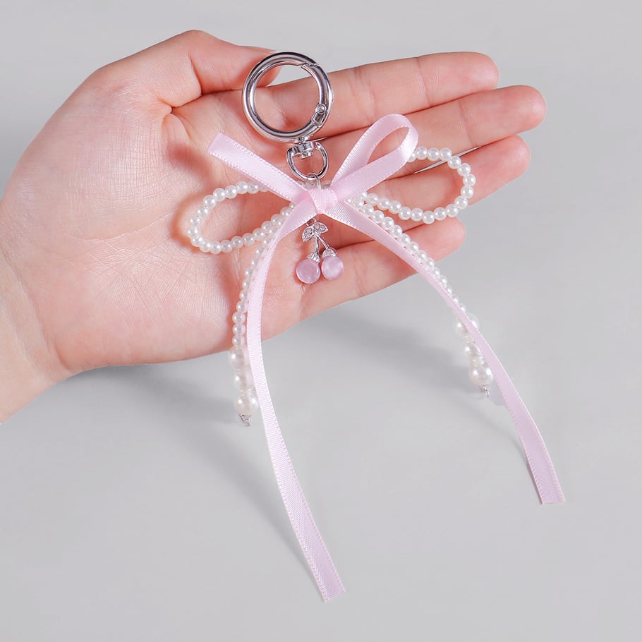 1 Piece Romantic Series Sweet Bow Knot Alloy Artificial Pearl Women's Bag Charms Picture4