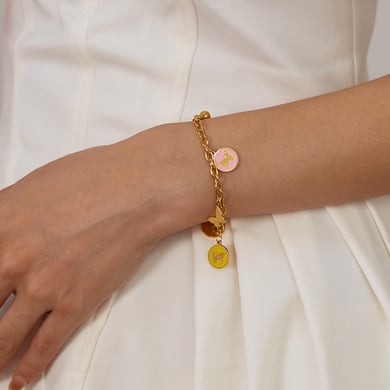 1 Stück Simple Series Daily Animal Edelstahl Goldfarben Damen Charm Armbänder h5 Bild6