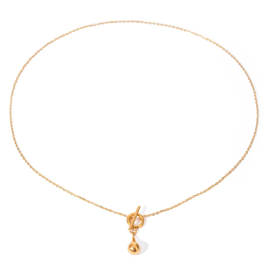 1 Piece Simple Series Daily Droplet Stainless Steel 18K Gold Plated Women Pendant Necklaces Picture7