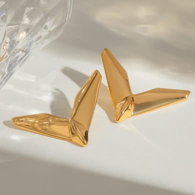1 Pair Simple Series Simple Geometric Stainless Steel 18K Gold Plated Women Stud Earrings h5 Picture4
