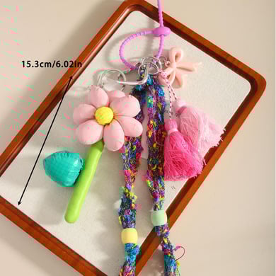 1 Piece Polychrome Series Classic Bohemian Flower Shape Toy Rayon Women's Bag Charms h5 Picture6