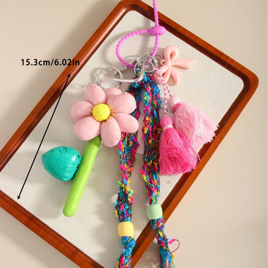 1 Piece Polychrome Series Classic Bohemian Flower Shape Toy Rayon Women's Bag Charms Picture6