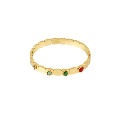 1 Piece Luxurious Series Elegant Colorful Heart Stainless Steel Gold Color Women's Bangles h5 Picture4