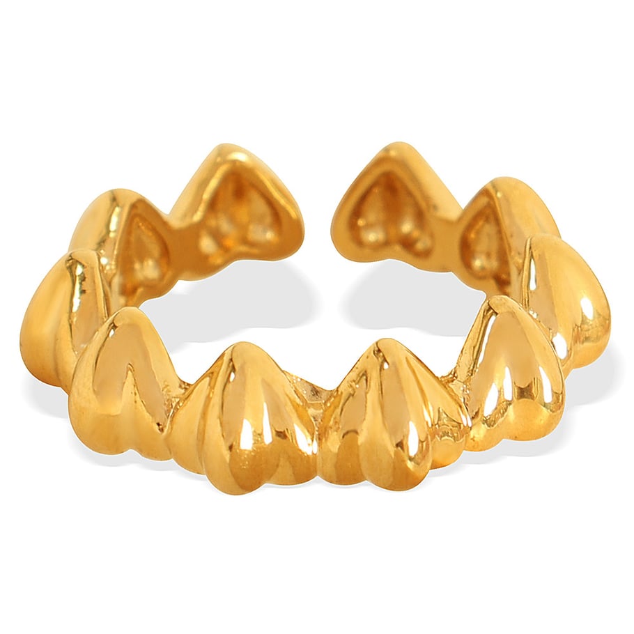 1 Paar Simple Series Simple Heart Kupfer 18 Karat vergoldete verstellbare Damenringe Bild6