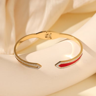 1 Piece Simple Series Elegant Geometric Stainless Steel   Gold Color  Women's Bangles h5 Picture4
