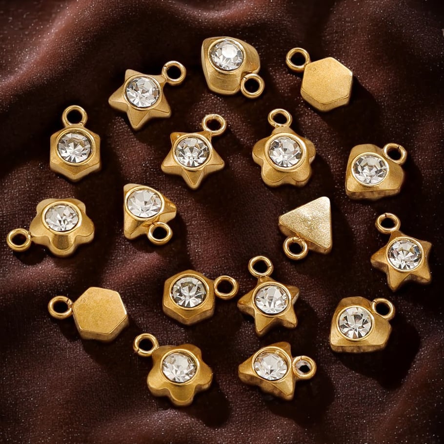 1 Paar Simple Series Simple Heart 18 Karat vergoldete Zirkonia-Anhänger für Damen Bild5
