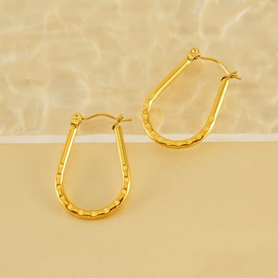 1 Pair Simple Series Simple Geometric Stainless Steel 18K Gold Plated Women Drop Earrings h5 Picture3