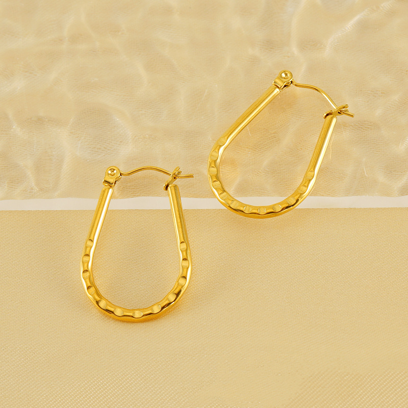 1 Pair Simple Series Simple Geometric Stainless Steel 18K Gold Plated Women Drop Earrings Picture3