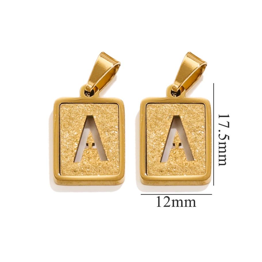 1 Paar Simple Series Simple Letter Titanstahl 18 Karat vergoldete Unisex-Anhänger Bild3