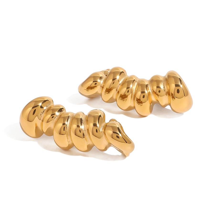 1 Pair Simple Series Casual Geometric Stainless Steel 18K Gold Plated Women Stud Earrings Picture5