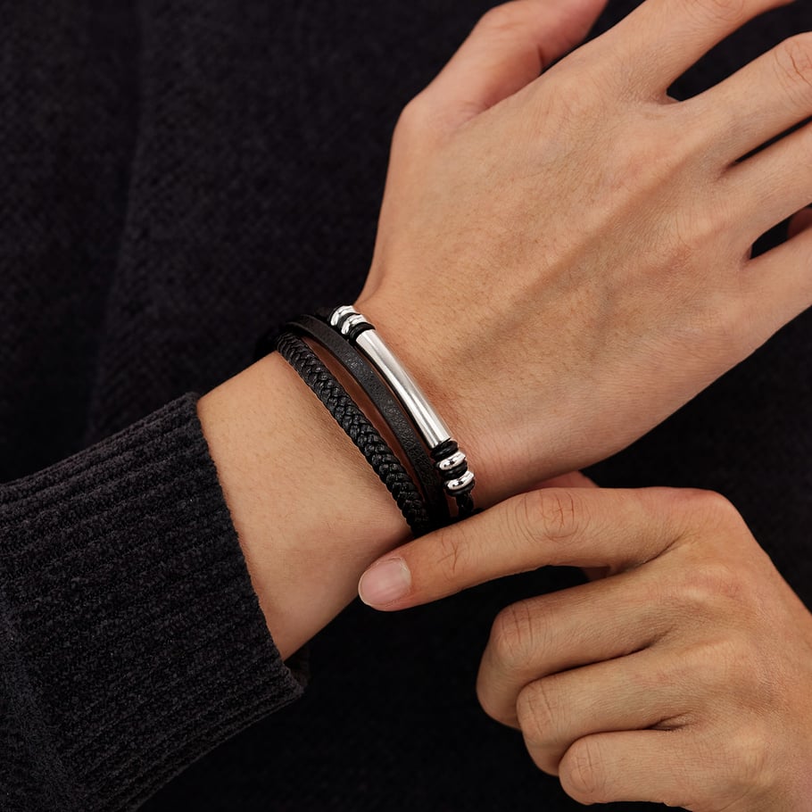1 Stück Simple Series Punk Geometric Edelstahl Herrenarmbänder h5Bild5