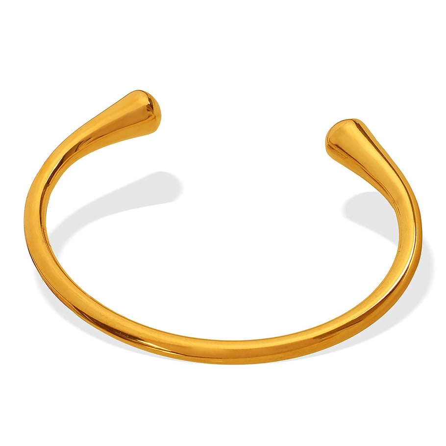 1 Piece Simple Series Simple Solid Color Stainless Steel 18K Gold Plated Women Bangles Picture7