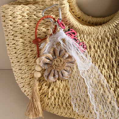 1 Piece Romantic Series Bohemian Lace Flower Vacation Bowknot Rayon Women's Bag Charms h5 Picture4