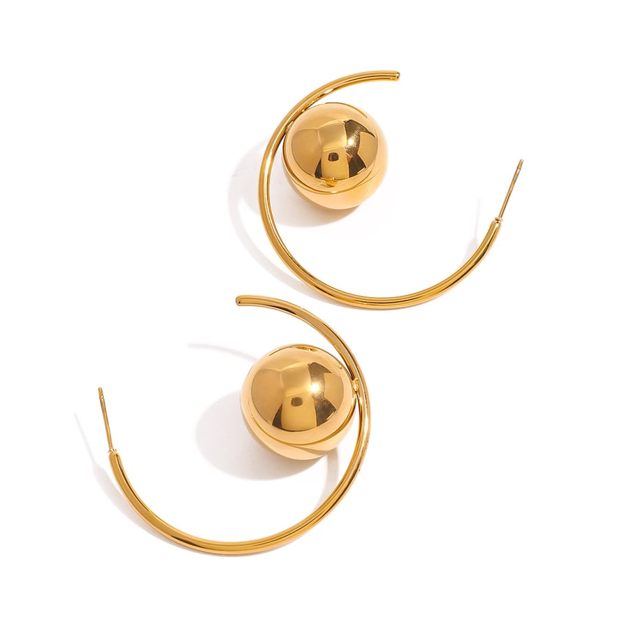 1 Paar Creolen der Simple Series, einfache, einfarbige Creolen aus Edelstahl mit 18 Karat Goldbeschichtung für Damen Bild5