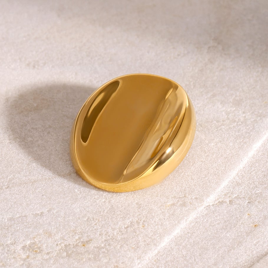 1 Paar Simple Series Klassische geometrische Edelstahl 18 Karat vergoldete Damenbroschen Bild3