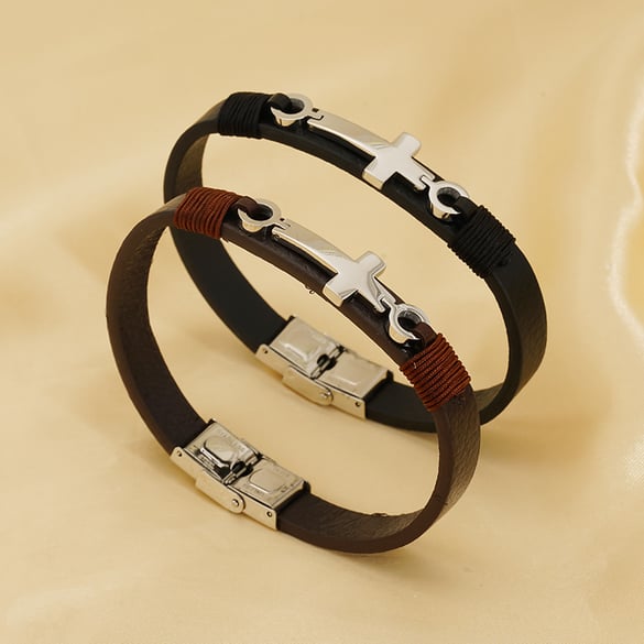 1 Adet Klasik Seri Retro Paslanmaz Çelik Unisex Zincir Bileklikler