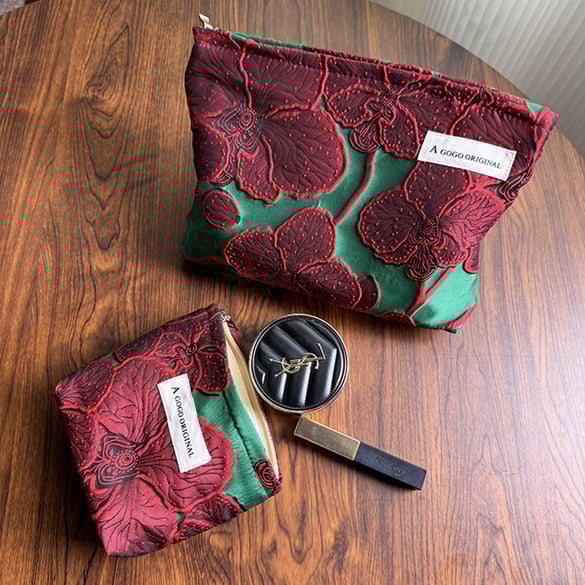 Sac à main en polyester pour femme, série luxueuse, motif floral rétro, 1 pièce 2