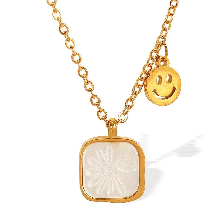 1 Piece Simple Series Simple Cartoon Stainless Steel 18K Gold Plated Women Pendant Necklaces Picture5
