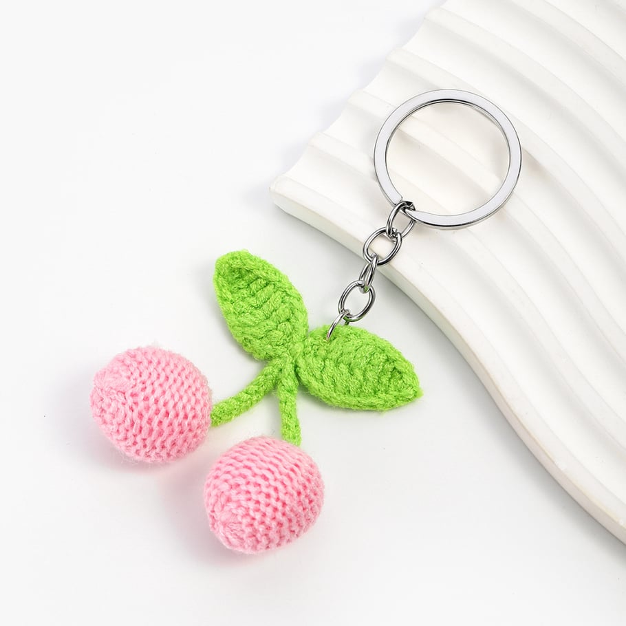 1 Piece Cute Yarn Cherry Women's Bag Charms Picture7