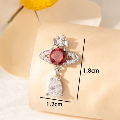 1 Pair Simple Series Simple Droplet Titanium Steel No Plating Material Zircon Women's Stud Earrings h5 Picture8