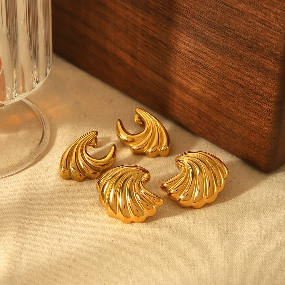 1 pair simple series daily geometric gold plated stud earrings h5Picture3