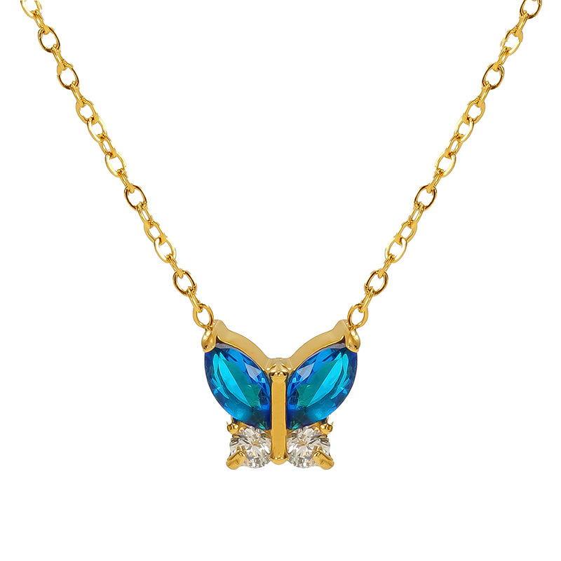 1 Piece Simple Series Simple Bow Knot Titanium Steel 18K Gold Plated Zircon Women Pendant Necklaces Picture6