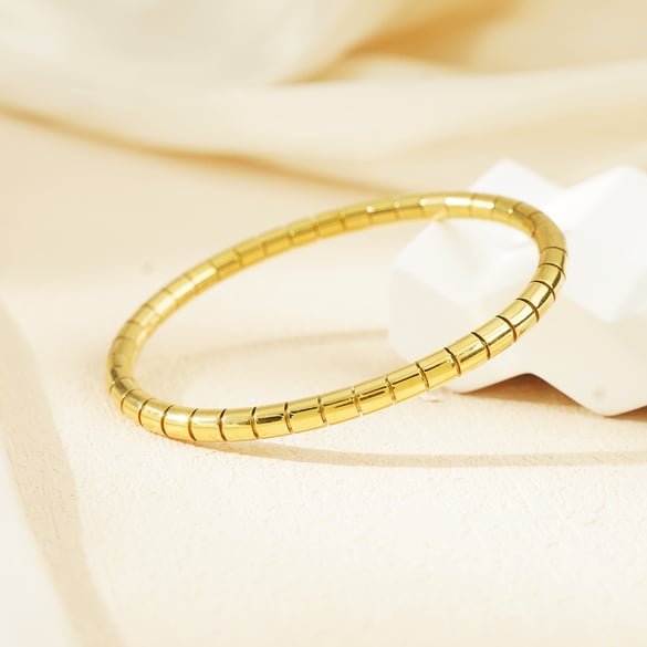 Braccialetti da donna in acciaio inossidabile color oro, serie semplice, classici, patchwork, 1 pezzo