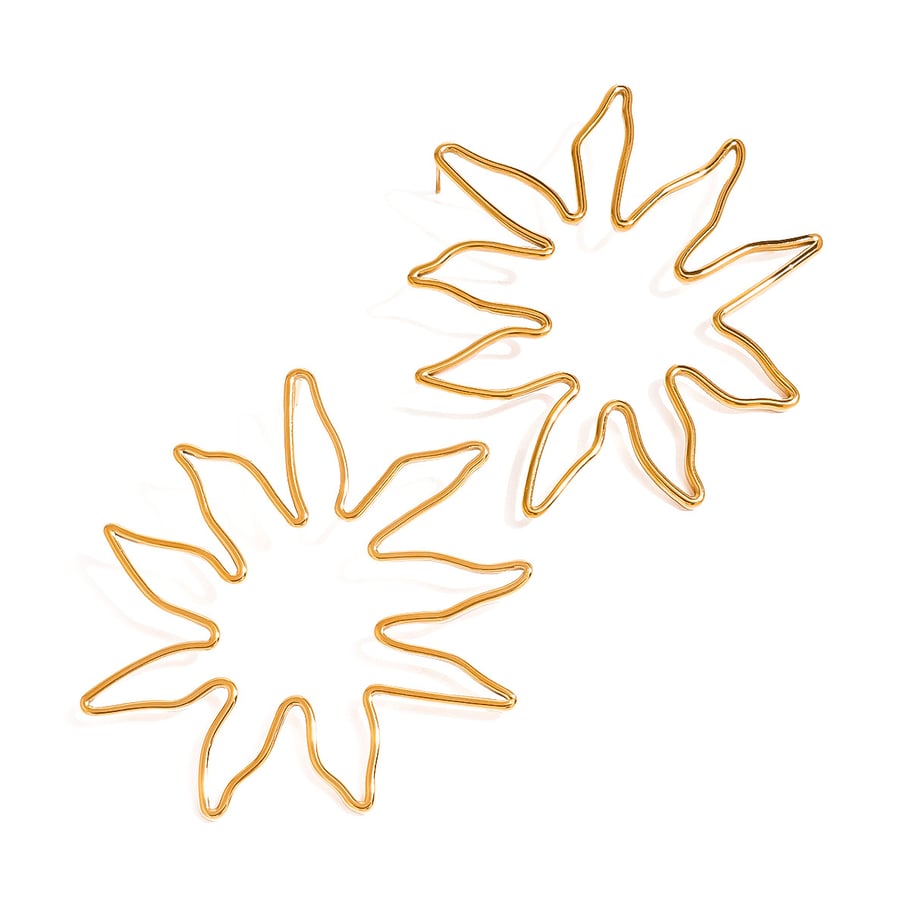 1 Pair Simple Retro Style Hollowed-out Flower Shape Stainless Steel 18K Gold Plated Women's Stud Earrings Picture5