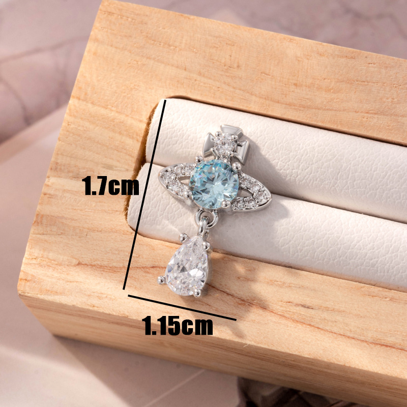 1 Pair Simple Series Simple Droplet Titanium Steel No Plating Material Zircon Women's Stud Earrings Picture5