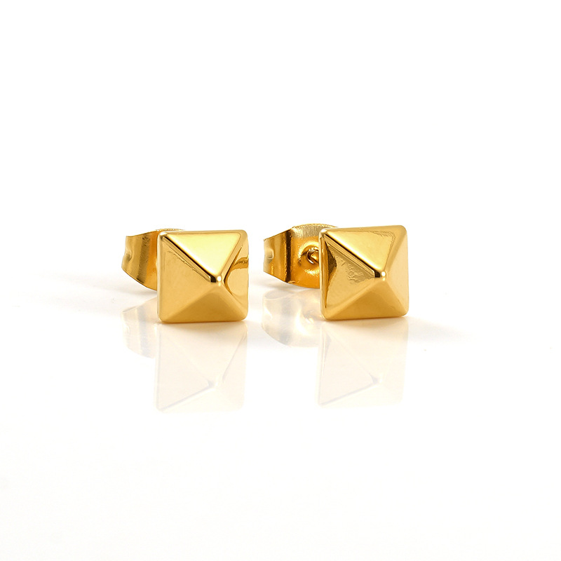 1 Paar Simple Series Simple Titanstahl 18 Karat vergoldete Damen-Ohrstecker Bild6