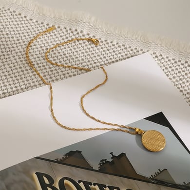 1 Stück Luxuriöse Serie Europa und Amerika Achtzackiger Stern Edelstahl Goldfarben Damen-Anhänger Halsketten h5 Bild9