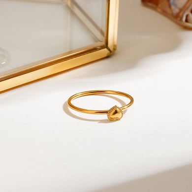 Conjunto de anillos de mujer de acero inoxidable dorado con diseño de cruz de estilo Ins de 1 pieza de lujo h5 Imagen5