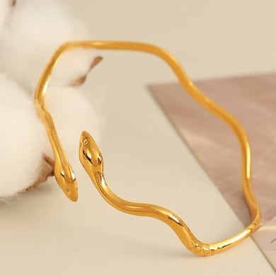 1 Piece Simple Series Punk Animal Stainless Steel 18K Gold Plated Women Bangles h5 Picture4