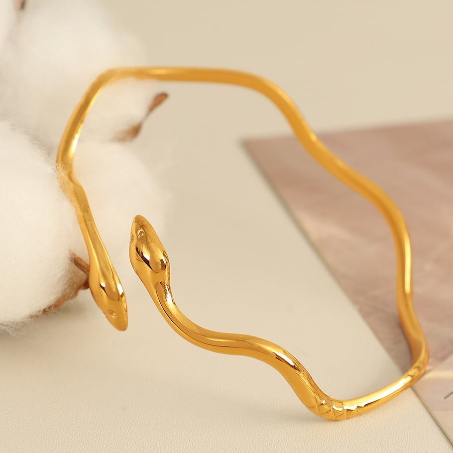 1 Piece Simple Series Punk Animal Stainless Steel 18K Gold Plated Women Bangles Picture4