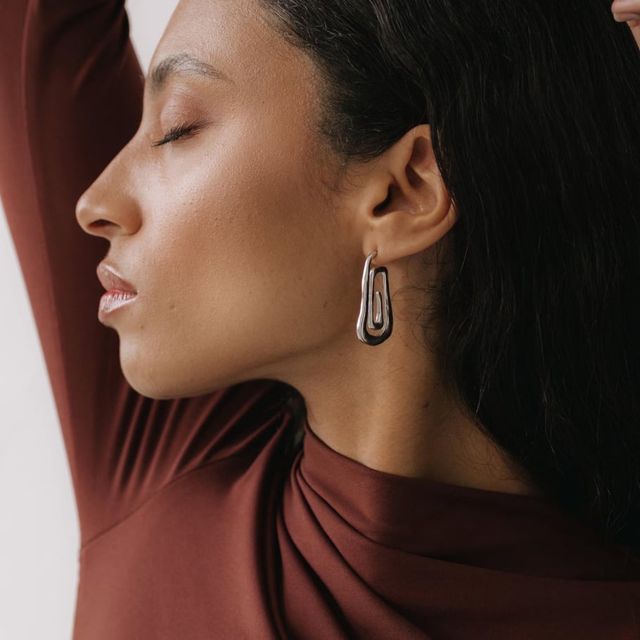 1 Pair Minimalist Series Retro Chic Spiral Shape Stainless Steel Gold Color Women's Stud Earrings Picture7