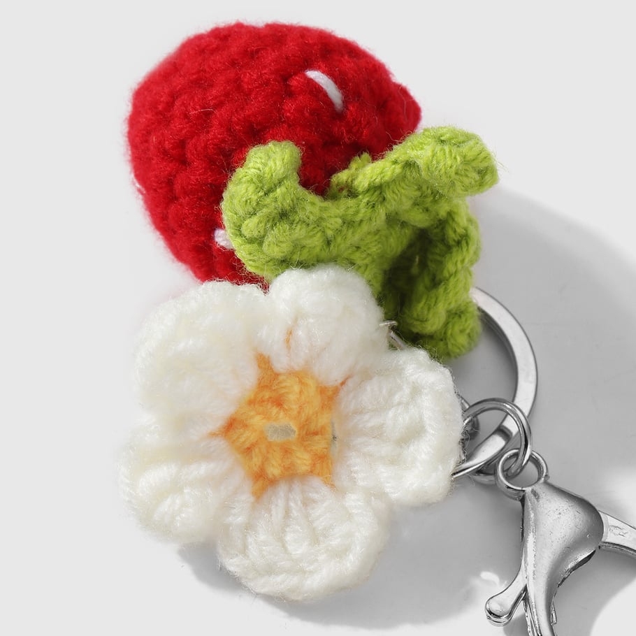 1 Piece Sweet Woolen Flower Strawberry Heart Bag Charms Picture6