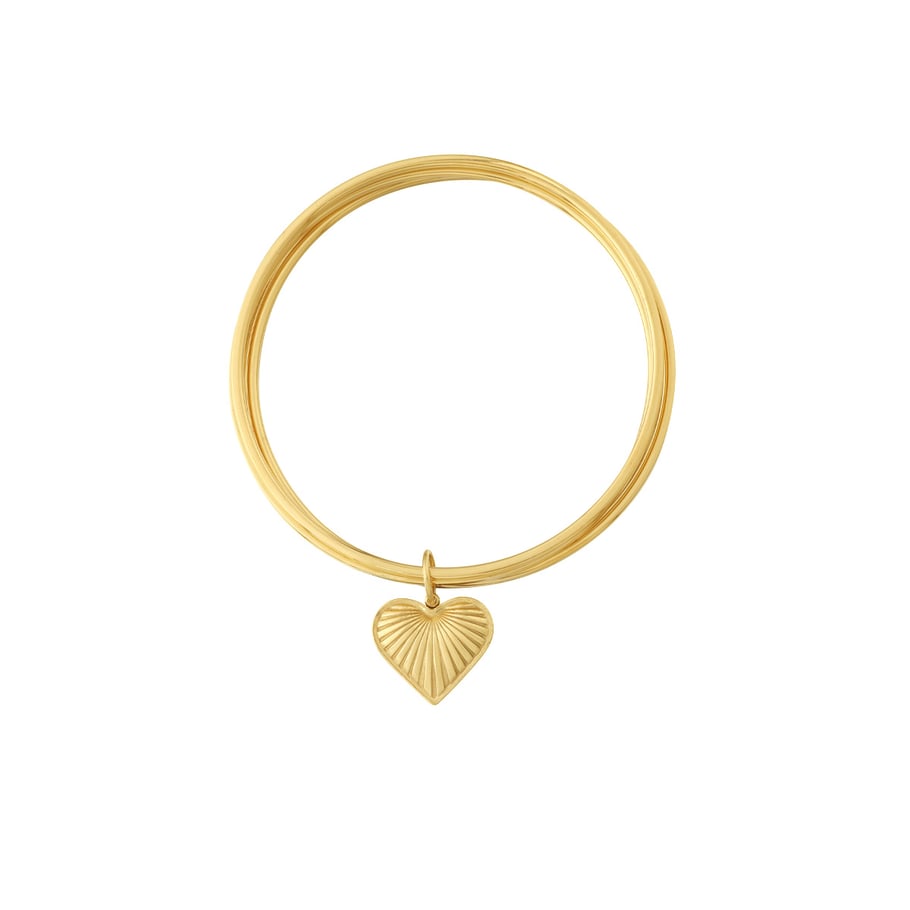 1 Piece Versatile Series Intricate Heart Stainless Steel Gold Color Women's Bangles Picture7