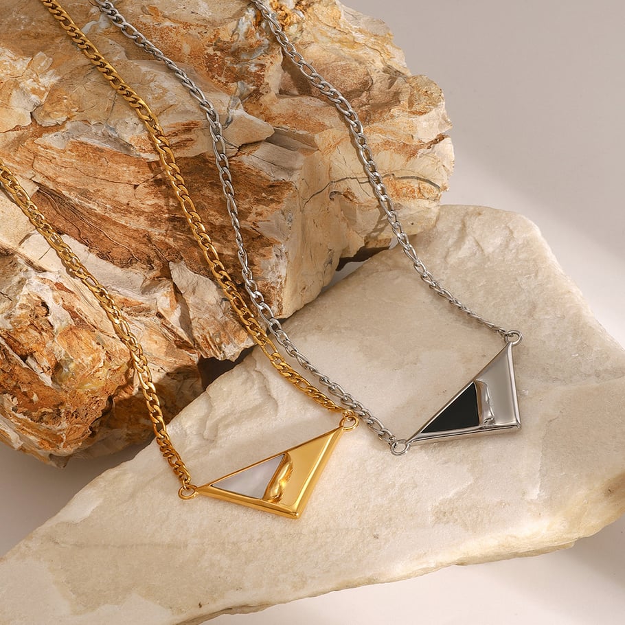 1 Piece Simple Series Daily Geometric Stainless Steel 18K Gold Plated Women Pendant Necklaces Picture6