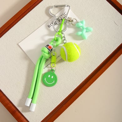 1 Piece Sport Series Vivid Tennis Garniture Smiling Face Alloy Women's Bag Charms h5 Picture5