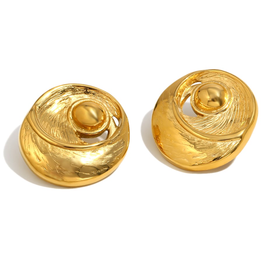 1 Pair Classic Series Retro Geometric Stainless Steel   Gold Color  Women's Stud Earrings Picture10