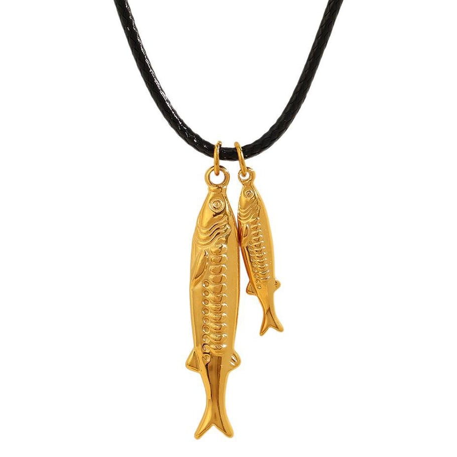 1 Piece Romantic Series Fish Titanium Steel 18K Gold Color Plated Women's Pendant Necklaces Picture6