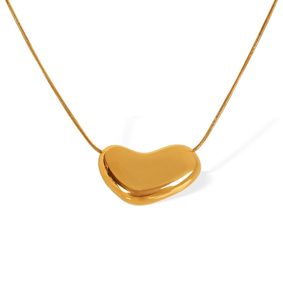 1 Piece Simple Series Simple Heart Stainless Steel 18K Gold Plated Women Pendant Necklaces Picture8