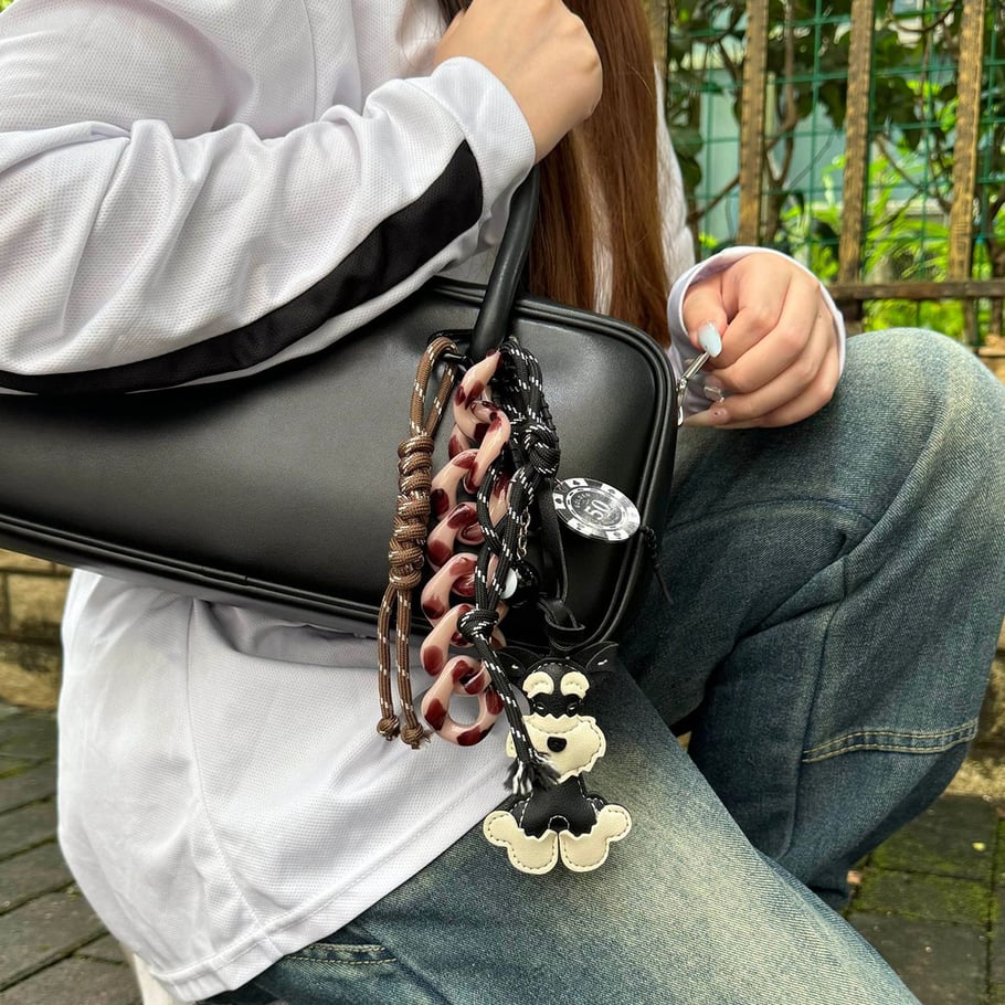 1 Stück einfache Serie süße Tier Kunststoff Damen Taschenanhänger Bild4