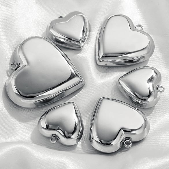 1 Paar Simple Series Simple Heart Edelstahl Damen Anhänger 2