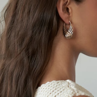 1 Pair Simple Series Classic Geometric Stainless Steel 18K Gold Plated Women Hoop Earrings h5 Picture4