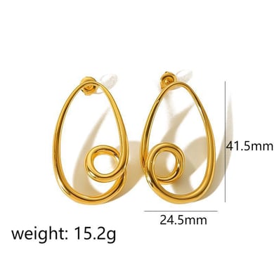 1 Paar Simple Series Einfache unregelmäßige 18 Karat vergoldete Damen-Ohrstecker h5 Bild5