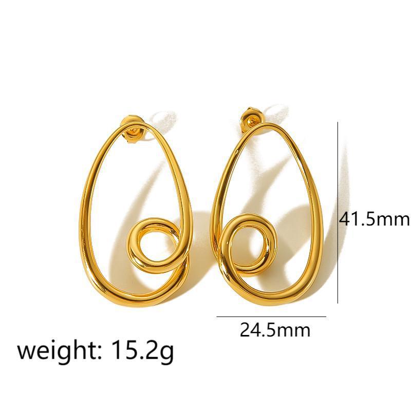 1 Paar Simple Series Einfache unregelmäßige 18 Karat vergoldete Damen-Ohrstecker Bild5