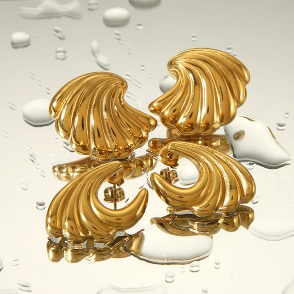 1 paar Simple Series Daily geometrische 18K vergulde oorbellen 2