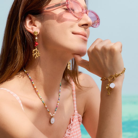 1 Pair Simple Series Vacation Turtle Stainless Steel   Gold Color  Pearl Women's Drop Earrings 2